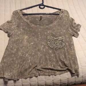 Grey shirt, dress up or dress down.